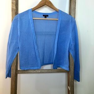 Talbots Blue Open-Front Lightweight Sweater Cardigan